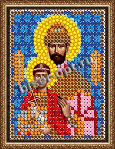 «Светлица» рисунок на ткани для вышивания бисером 832Л «Св. Царь Николай» 6*7,5см (5шт) цвет:832Л