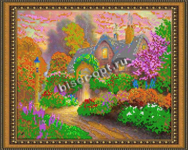 «Светлица» рисунок на ткани для вышивания бисером К-230 «Цветы в саду» 30*24см (1шт) цвет:К-230