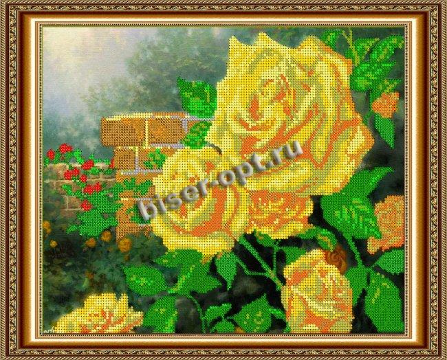 «Светлица» набор для вышивания бисером №252 «Желтые розы» бисер Чехия 30,7*25см (1шт) цвет:252