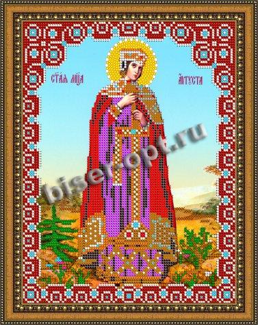 «Светлица» рисунок на ткани для вышивания бисером 742 «Св. Августа» 19*24см (1шт) цвет:742
