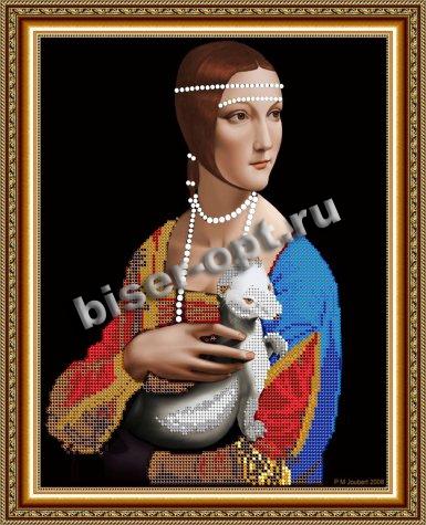«Светлица» рисунок на ткани для вышивания бисером К-305 «Дама с горностаем» 24*30см (1шт) цвет:К-305