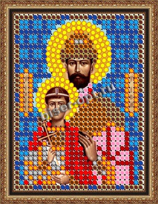 «Светлица» рисунок на ткани для вышивания бисером 832Л «Св. Царь Николай» 6*7,5см (1шт) цвет:832Л