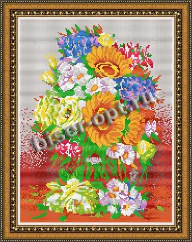 «Светлица» набор для вышивания бисером №331 «Садовые цветы» бисер Китай 24*30см (1шт) цвет:331