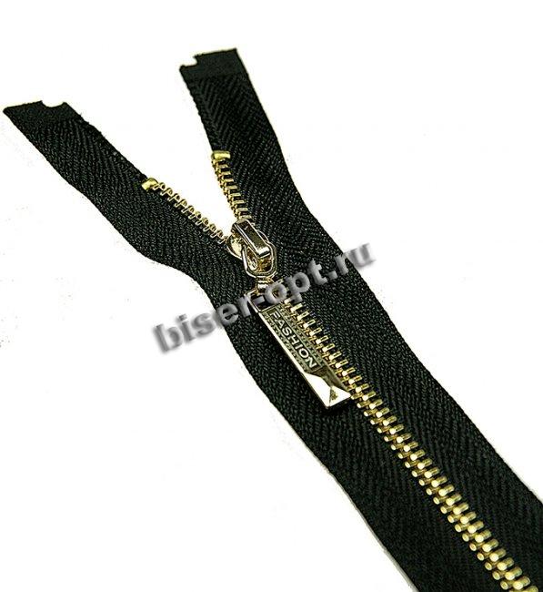 Молния Fashion "металл" золото тип 3-1 разъемная 60см (100шт) цвет:075-черный