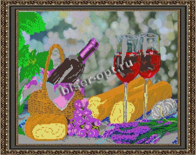 «Светлица» набор для вышивания бисером №368 «Натюрморт с вином» бисер Чехия 39*31см (1шт) цвет:368