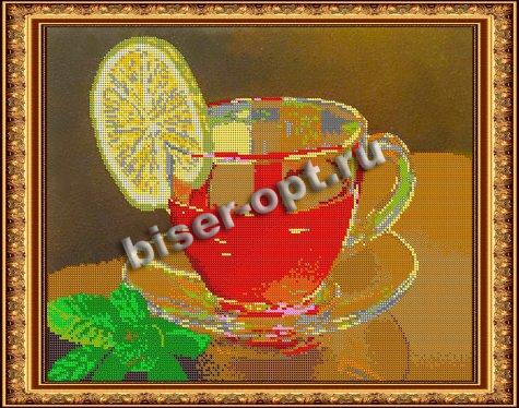 «Светлица» рисунок на ткани для вышивания бисером К-365 «Чашка чая» 39,1*31,2см (1шт) цвет:К-365