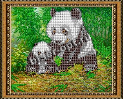 «Светлица» рисунок на ткани для вышивания бисером К-362 «Панда» 30*24см (1шт) цвет:К-362