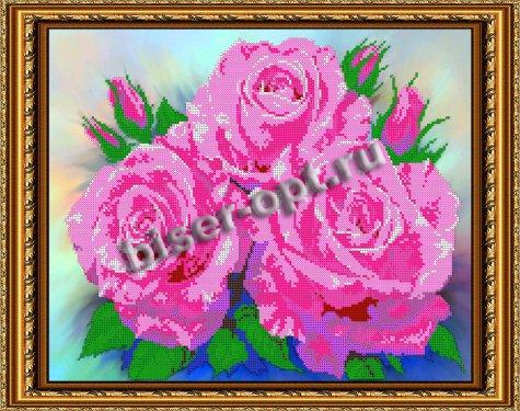 «Светлица» набор для вышивания бисером №383 «Розы» бисер Чехия 38*30см (1шт) цвет:383