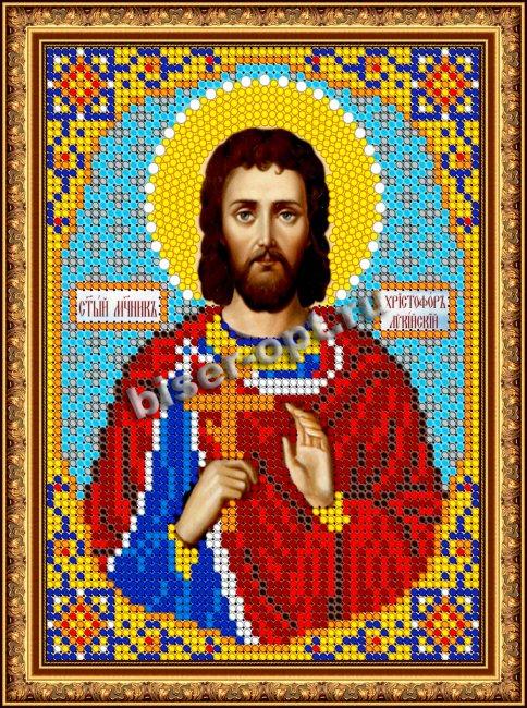 «Светлица» рисунок на ткани для вышивания бисером 812М «Св. Христофор» 12*16см (1шт) цвет:812М