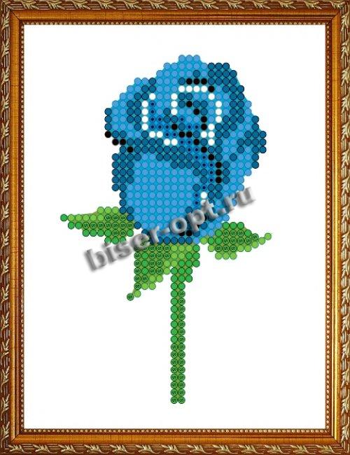 «Диамант» набор со стразами ДВ-004 «Синяя роза» 10*13см (1шт) цвет:ДВ-004