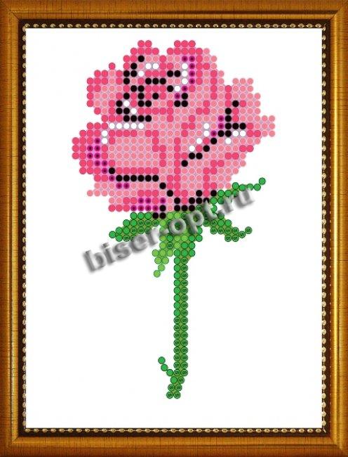 «Диамант» набор со стразами ДВ-006 «Розовая роза» 10*13см (1шт) цвет:ДВ-006