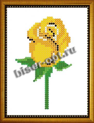 «Диамант» набор со стразами ДВ-005 «Желтая роза» 10*13см (1шт) цвет:ДВ-005