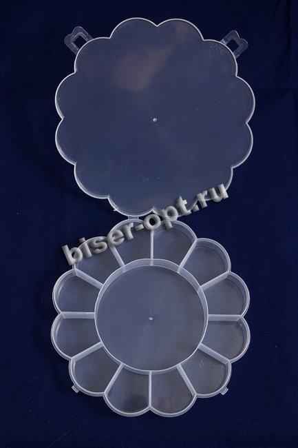 Контейнер для мелочей № C-11304 d 15,5см, 13 секций (1шт) цвет:001-прозрачный