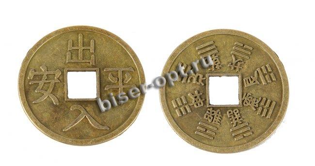 Монета металл FS11675 "Иероглифы" d62мм (1шт) цвет:оксид