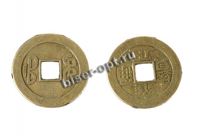 Монета металл FS11680 "Иероглифы" d28мм (500шт) цвет:оксид