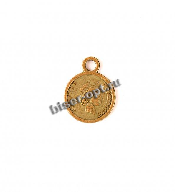 Подвеска монета "Елизавета" d10мм (2000шт) цвет:оксид