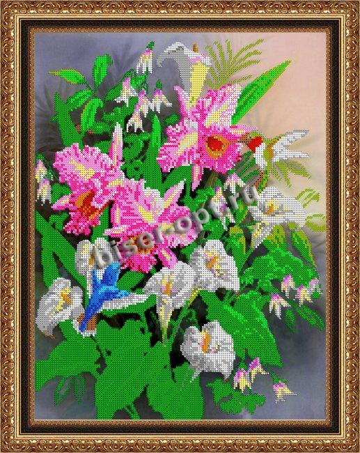 «Светлица» рисунок на ткани для вышивания бисером К-378 «Поэзия цветов» 30*38см (1шт) цвет:К-378
