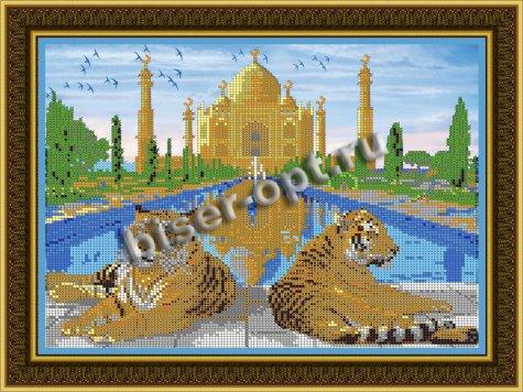 «Светлица» рисунок на ткани для вышивания бисером К-436 «Два тигра» 30*24см (1шт) цвет:К-436