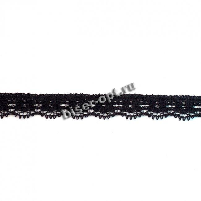 Кружево стрейч №11800 1см (20м) цвет:075-черный