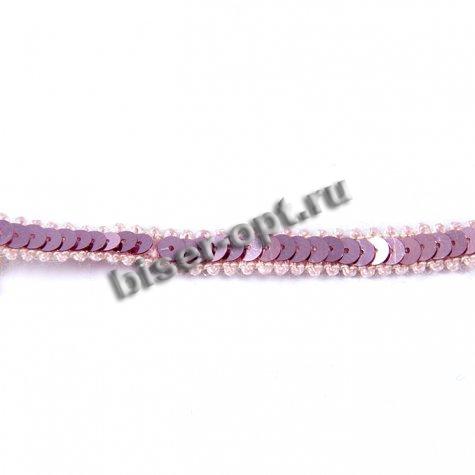 Тесьма BG563 с пайетками на резинке 8мм (10м) цвет:851-розовый
