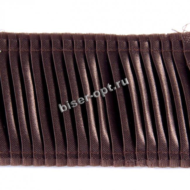 Тесьма декоративная BG134 на шифоне гофре 5см (5м) цвет:568-коричневый