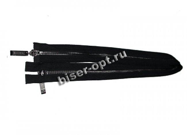 Молния "металл" т.никель тип 5-2, шлиф., разъемная 75см (1шт) цвет:075-черный