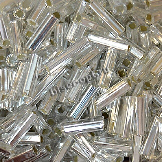Стеклярус "PRECIOSA" Transparent - Silver Lined 2" (46-50гр) цвет:78102(кр)