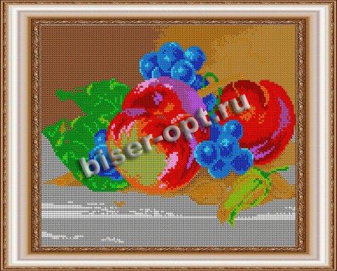 «Светлица» рисунок на ткани для вышивания бисером К-466П «Персики» 30*24см (1шт) цвет:К-466П