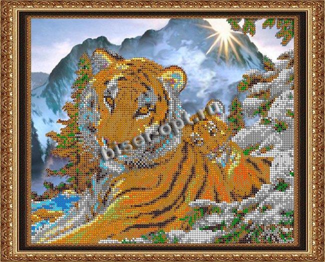«Светлица» набор для вышивания бисером №465 «Тигры» бисер Чехия 30*24см (1шт) цвет:465