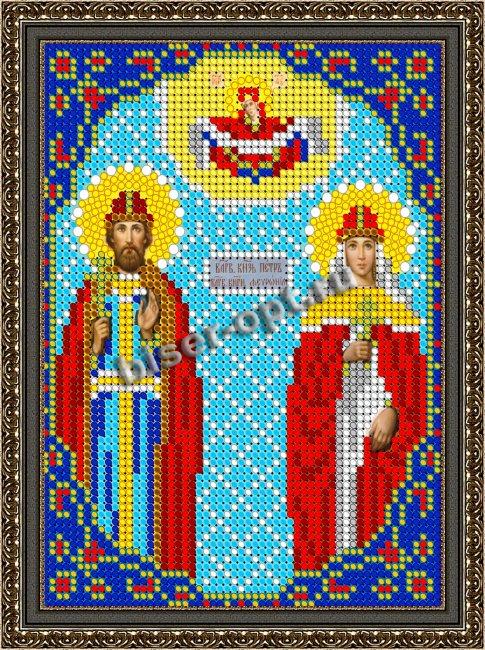 «Светлица» рисунок на ткани для вышивания бисером 452М «Св.Петр и Феврония» 12*16см (1шт) цвет:452М