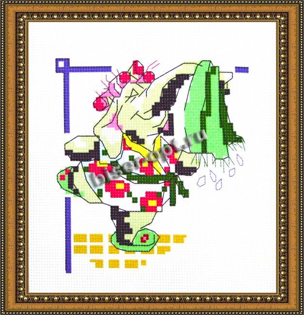 Рисунок на канве для вышивания крестом Д-065 "Слониха" 20*22 (1шт) цвет:Д-065