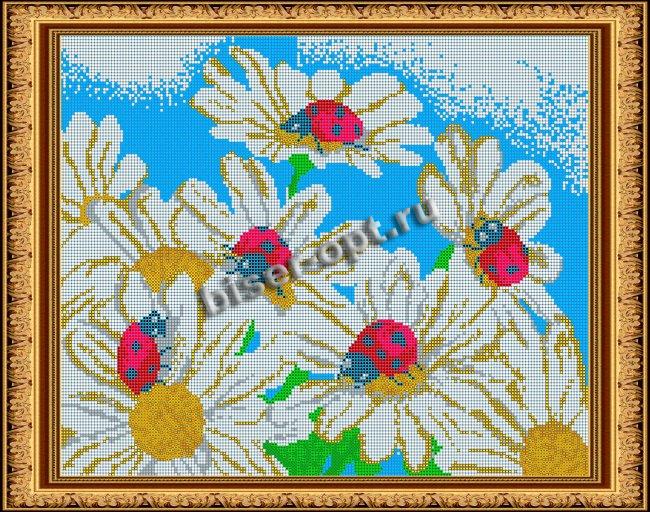 «Светлица» рисунок на ткани для вышивания бисером К-562П «Ромашки» 38*30см (1шт) цвет:К-562П