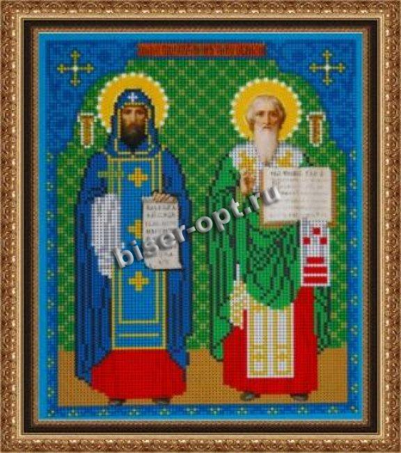 «Светлица» рисунок на ткани для вышивания бисером 456 «Св. Кирилл и Мефодий» 19*24см (1шт) цвет:456