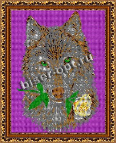 «Светлица» набор для вышивания бисером №495П «Волк и роза» бисер Чехия 24*30см (1шт) цвет:495П