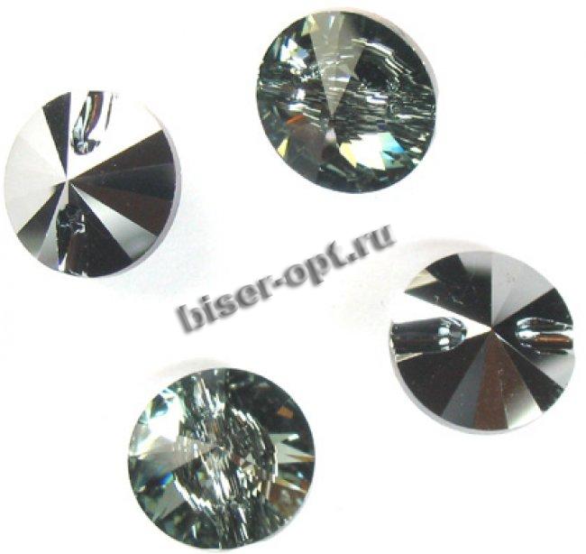 Пуговица 3015 10мм M-Foiled (1шт) цвет:215-Black Diamond