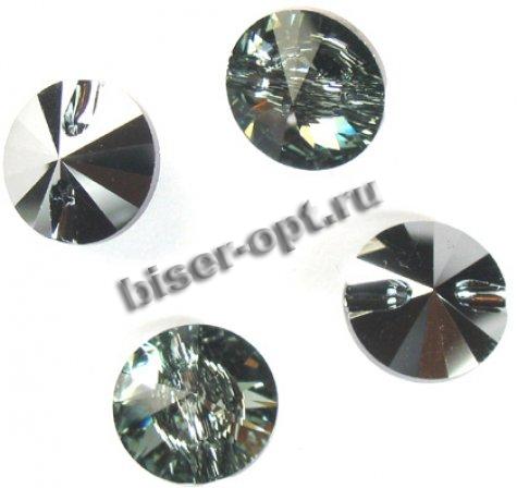 Пуговица 3015 10мм M-Foiled (1шт) цвет:215-Black Diamond