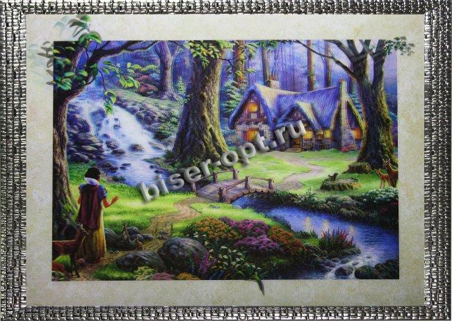 Картина 5D «Белоснежка в лесу» (без рамки) 38*28см (1шт) цвет:14123Б