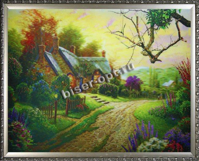 Картина 5D «Старый домик» 38*28см (1шт) цвет:14186