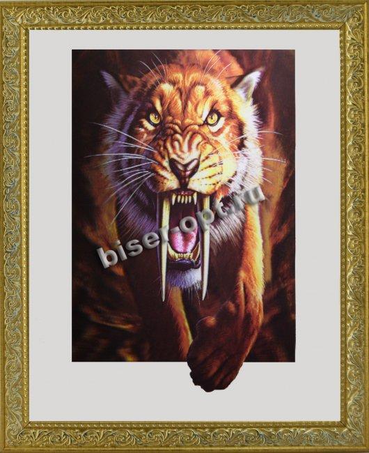 Картина 5D «Тигр» 38*38см (1шт) цвет:12484