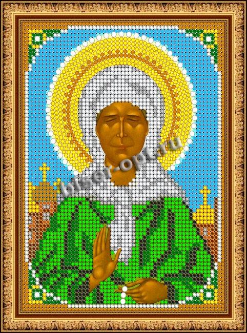 «Светлица» рисунок на ткани для вышивания бисером 392М «Св.Матрона Московская» 12*16см (1шт) цвет:392М
