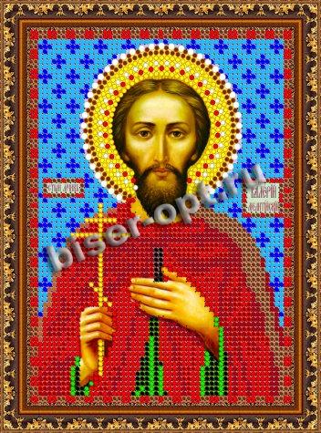 «Светлица» рисунок на ткани для вышивания бисером 781М «Св.Валерий» 12*16см (1шт) цвет:781М