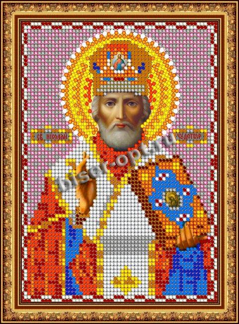 «Светлица» рисунок на ткани для вышивания бисером 374М «Св.Николай Чудотворец» 12*16см (1шт) цвет:374М