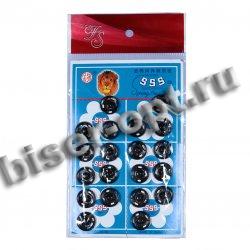 Кнопки металл пришивные №3 d 14мм (20шт) цвет:075-черный