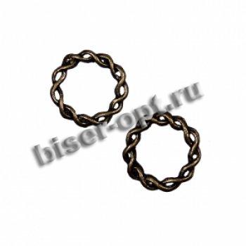 Колечко декоративное литье FS 5798 d 20мм толщина ~3,5мм (10шт) цвет:оксид