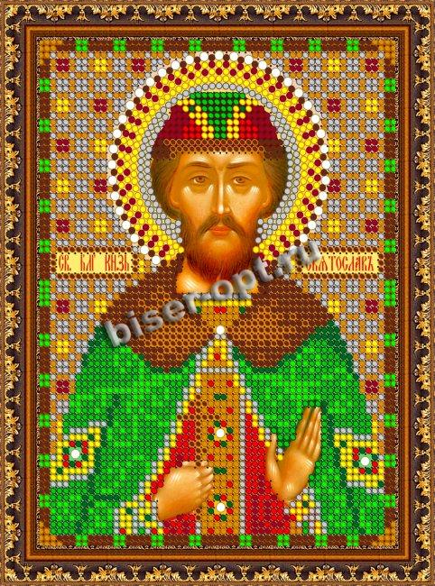 «Светлица» набор для вышивания бисером 7776М «Св. Святослав» бисер Китай 12*16см (1шт) цвет:7776М